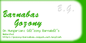 barnabas gozony business card